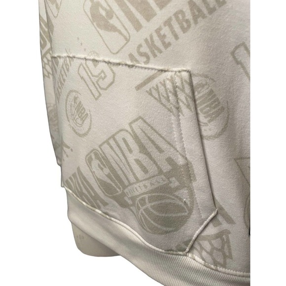 NBA NEW Hoodie Sweatshirt Men’s Small Basketball White Spell Out - Picture 3 of 12